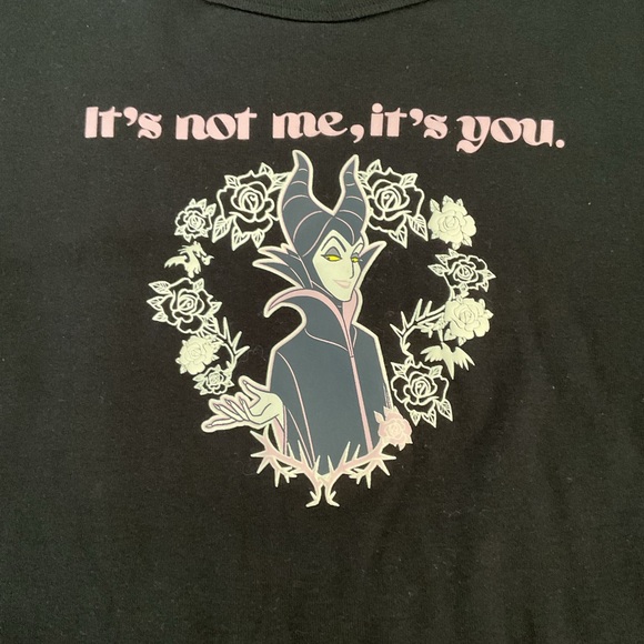 Disney Black Crop Top with Maleficent Design - Picture 1 of 4